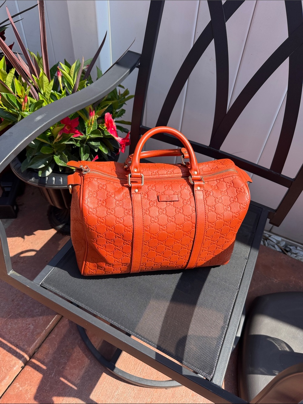 🧡 ✨ Gucci Guccissima GG Boston Leather Bag – Orange ✨ 🧡